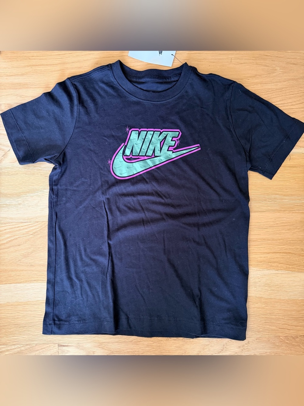 Nike Black Tee with White Logo Print